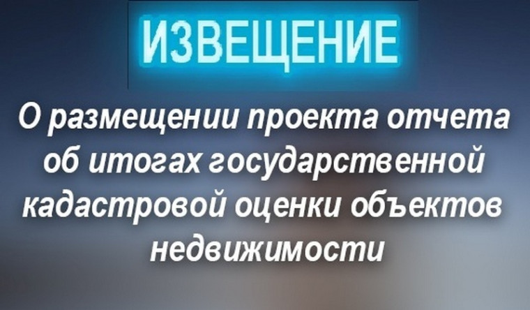 Извещение о размещении проекта отчета. Извещение о размещении проекта отчета.